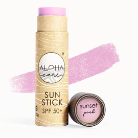 Aloha Sun Stick SPF 50+ Face Mineral Sun Protection for Surfing Eco Paper Stick 20 g (Pink)