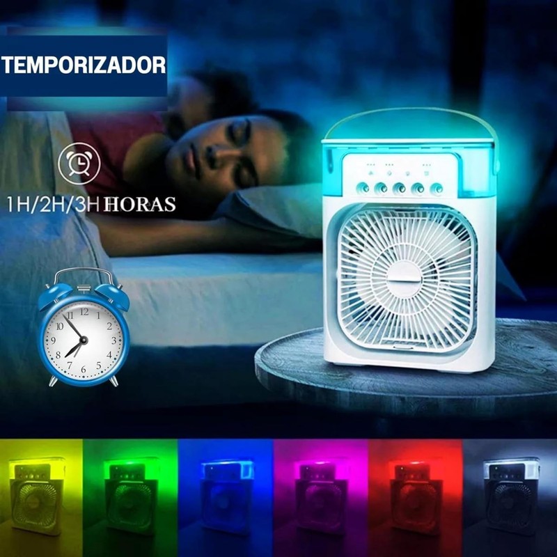 LUXVI Ventilador de Escritorio y Humidificador con Luz LED: Refresca