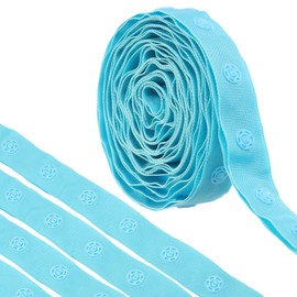 sourcing map 2 Yard Snap Button Tape for Sewing, Cotton Snap Button Trim Fastener Buckles Tape for Clothes Fabric DIY Craft, Sky Blue