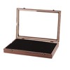 Pin Display Case Large Black PU Leather Dustproof Glass Widely