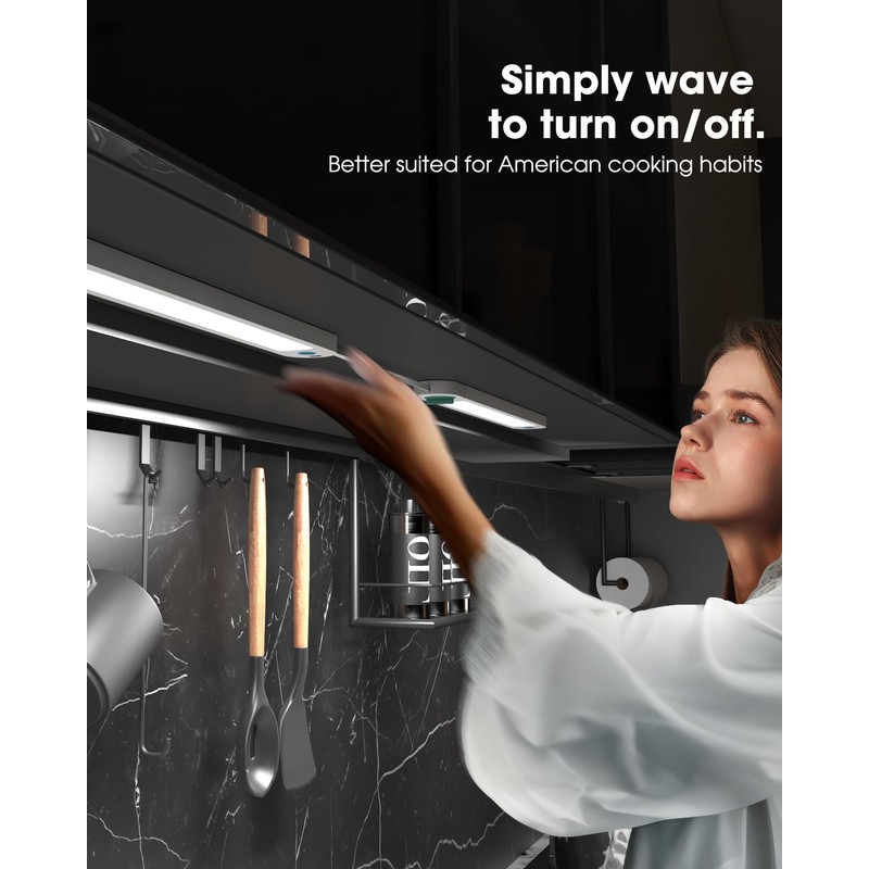 ASOKO Under Counter Lights for Kitchen, Motion Sensor Lights Plug