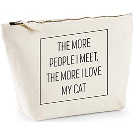 Hippowarehouse The more people I meet, the more I like my cat printed make up cosmetic wash bag 18x19x9cm