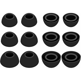 Rqker Eartips Compatible with Bose New QuietComfort Earbuds 2024 New, 6 Pairs S M L Sizes Soft Silicone Replacement Tips Eartips Earbuds Tips Compatible with Bose New QC Earbuds 6 Pairs Black