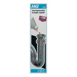 HG Sturalavandino Sciogli Capelli, Set di 2 Detergenti per la Rimozione dei Capelli dalla Doccia, Vasca da Bagno, Lavandino e Scarichi, 200 ml + 250 ml (667045108)