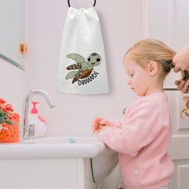 UTELKA Turtle Hand Towels for Bathroom Kids, Sea Turtle Coastal Kitchen Dish Towels, Cute Summer Sea Animal Tea Towel Hand Kitchen Towels, Sea Turtle Gifts for Women Girls 16x24