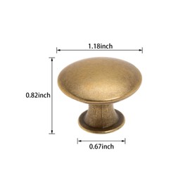 Mormchlots 12Pcs Antique Brass Round Cabinet Knobs with Screws, Vintage Kitchen Cupboard Door Knobs, Drawer Handle Pulls Dresser Knob for Dresser, Cupboard, Bathroom