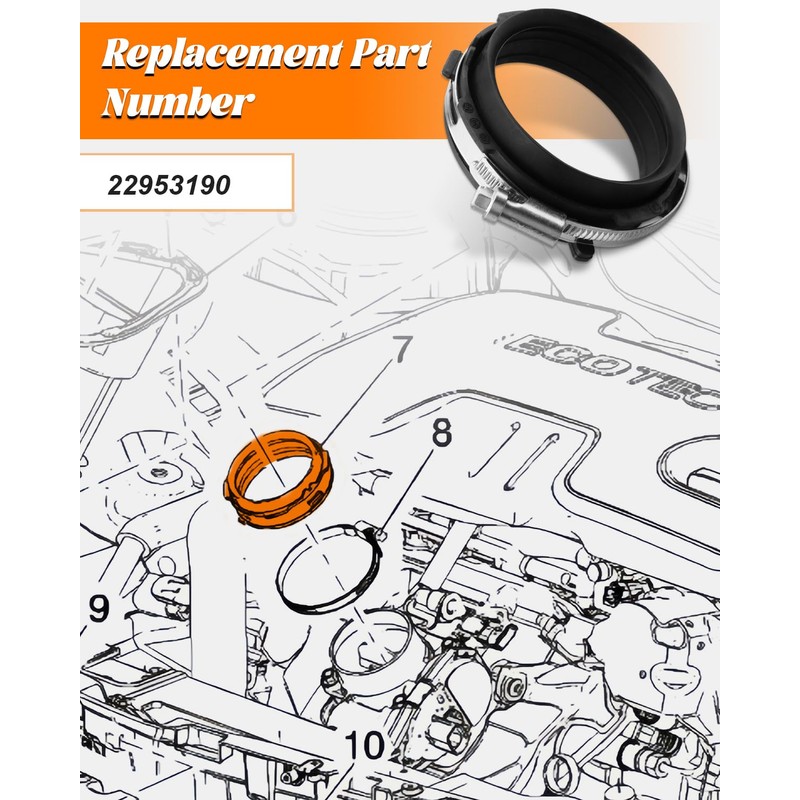 22953190 Throttle Valve Hose Gasket Clamp A7 Fit for Chevy