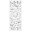 Stickers Butterflies, sheet 10x24 cm, approx. 28 pc, silver, butterflies,