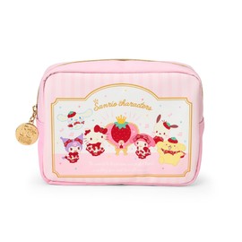 Sanrio 463159 Pouch (Strawberry Newspaper 50th Anniversary) Sanrio Characters PU Leather, Polyester, Zinc Alloy, Approx. Width 7.1 x Depth 2.4 x Height 5.1 inches (18 x 6 x 13 cm), Recommended Age: 3