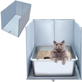 Cat Litter Box Enclosure with Splash Guard & Anti-Leak Design – Large Litter Pan Shield, Cat Litter Mat Removable & Easy-Clean Surfaces (Size : 24"L×17.5"W×16"H)