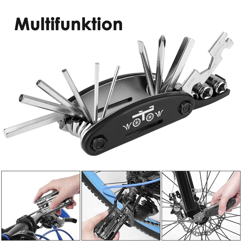 WOTOW 16-in-1 Multifunction Bicycle Repair Kit with Allen Keys and