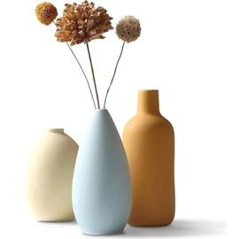 AZYAAXZM Jarrón de Cerámica Colorido Juego 3, Floreros Decorativo para Centro de Mesa Jarrones Pequeño Clásico Moderno de Flores Minimalista Mini Florero Mate para Decoración Hogar Oficina Boda Fiesta
