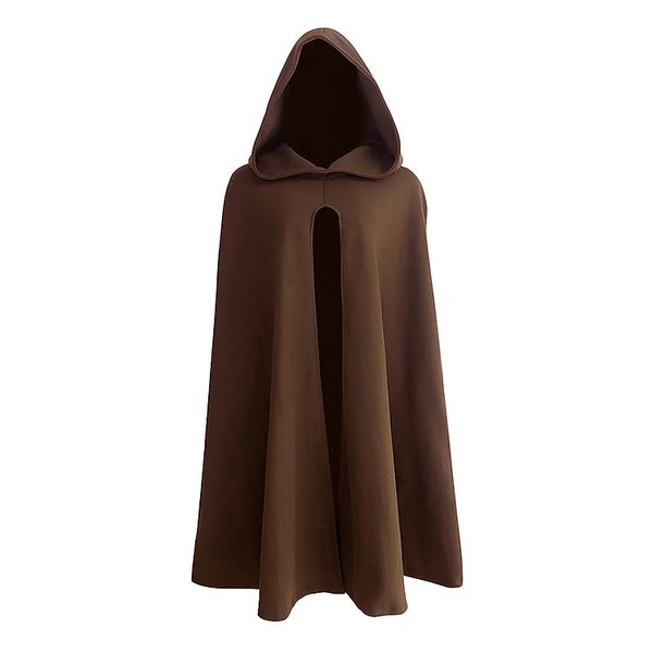 JEGERMIG Green Medieval Hooded Cloak for Men Renaissance Wizard Themed