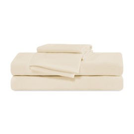 SLEEP ZONE Full Sheets Set - 4 Piece Bedding - Jersey Knit Cooling Sheet Set - Soft and Fade Resistant - Easy Care - Deep Pocket (Full,Beige)