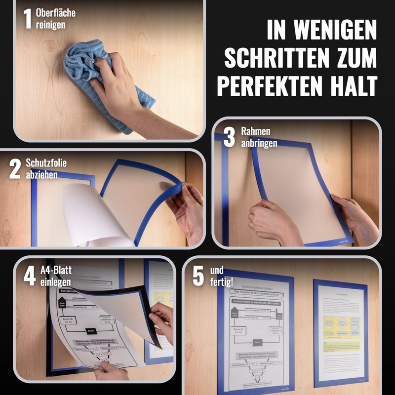POPPSTAR 5x Magnetic Information Frames A4 Height 32.4 cm Width