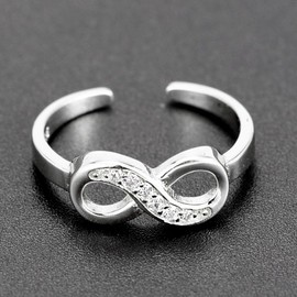 Women's 925 Sterling Silver Simple Open Adjustable Rings