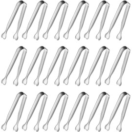 U Chef Mini Pinzas para Servir, Pinzas de Cocina de Acero Inoxidable de 10,9 cm, Perfectas para Aperitivos, Postres, Azúcar y Hielo, Ideal para Cafeterías y Fiestas.