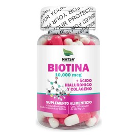 Biotina 10,000 Mcg Con Ácido Hialurónico Y Colágeno 100 Caps, Calidad Premium