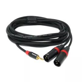 Rannsgeer 3.5mm TRS Stereo to Dual XLR Male Y Splitter Cable R7Cxx - 12 ft