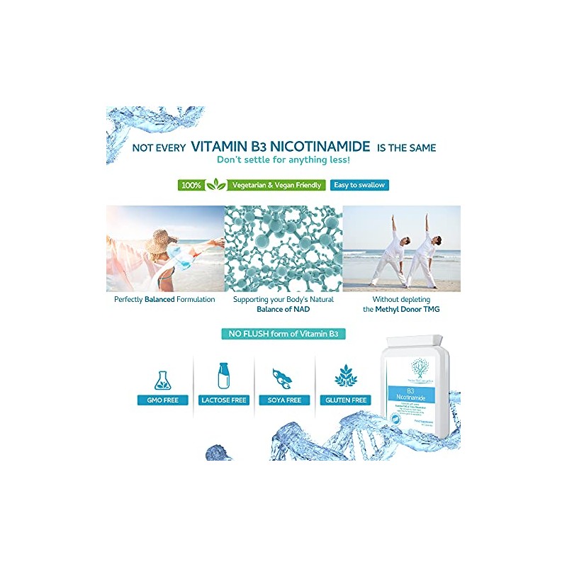 Vitamin B3 Nicotinamide - High Strength no Flush Niacin -
