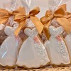 Wedding Dress Assortment Cookies- 6 Crunchy Decorated Shortbread Cookies Individually