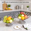 TDYBASE Fruit Basket for Kitchen Counter Stainless Steel Fruit Bowl,Folded