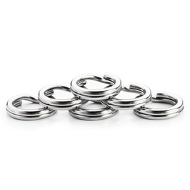 Atibin Stainless Steel Flat Fishing Rings Split Blue Lure Fishing Split Ring Assist Jigging Swivel Snap Stream #17 50pcs