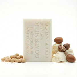 Australian Botanical Soap Barra de jabón de leche de cabra – Limpiador corporal de triple molido con manteca de karité y aceite de soja – Hidratación suave para pieles sensibles 6.8 oz – 1 paquete