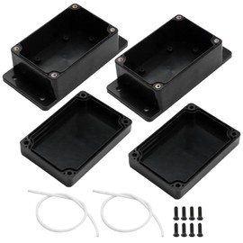 Newnessai 2 Pcs 3.94 x 2.68 x 1.97 Inch ABS Plastic Electrical Project Case Power Junction Box with Rubber Grommet for Protection Electrical Components