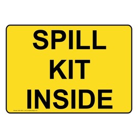 ComplianceSigns.com Spill Kit Inside Label Decal, 10x7 inch Vinyl for Facilities