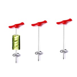 Yuannee Vegetable Spiralizer,3 PCS Multifunctional Spiral Stainless Steel Spiralizer Manual Vegetable Cucumber Cutter Red Manual Roller Spiral Slicer Radish for Kitchen