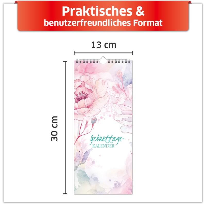 Primus Print Birthday Calendar - Year-Independent Everlasting Birthday Planner Birthday