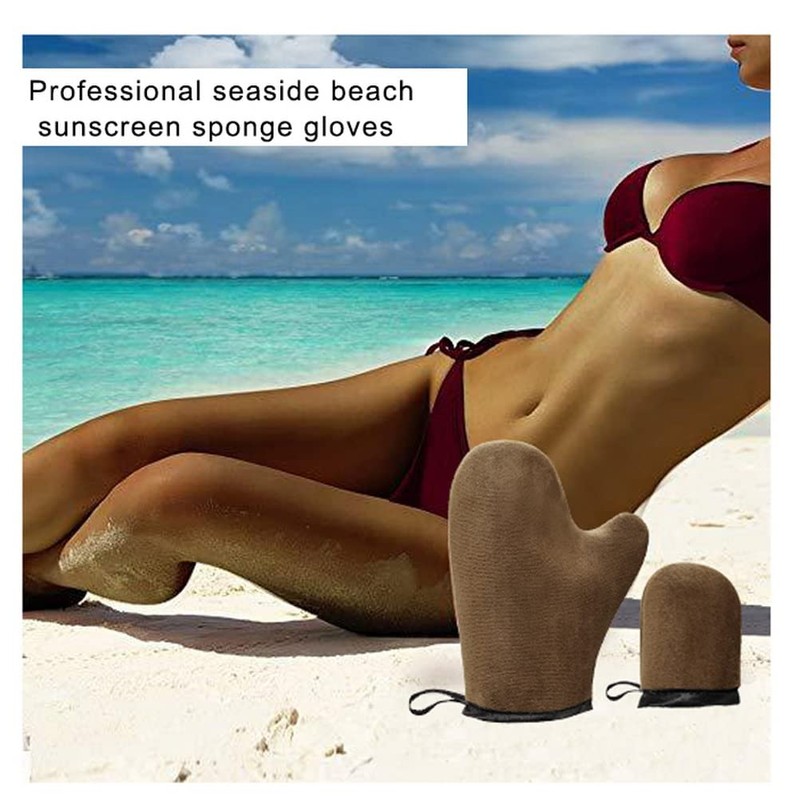 Pack of 2 Tanning Gloves for Self-Tan, Double-Sided Self-Tanning Gloves