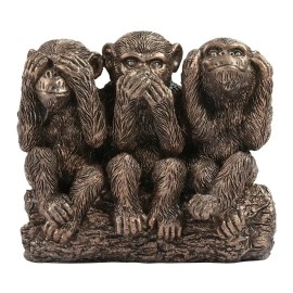 Resin Simulation Strange Monkey Art Ornaments, Don't Say Don't Listen to Monkeys, Desktop Art OrnamentsColor: Brown, Size: One Size