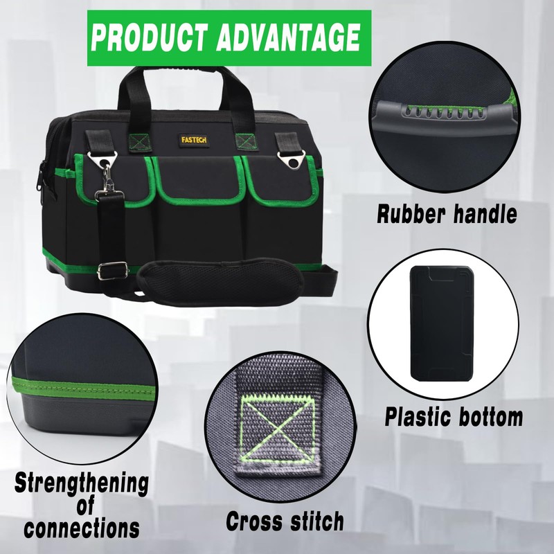 FASTECH 22 Inch Tool Bag With Molded Base and Comfortable