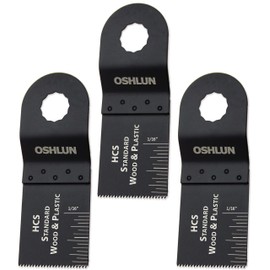 Oshlun MMR-0303 1-1/3-Inch Standard HCS Oscillating Tool Blade for Rockwell or Worx SoniCrafter Hex, 3-Pack