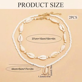 Kinretixia Boho Women's Shell Necklace, Mermaid Jewellery for Holidays and Beach, Elegant Shell Necklace for Women in Beach Look, Shell Jewellery for the Perfect Summer Style