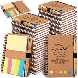 40 Sets Employee Appreciation Gifts Encouragement Inspirational Spiral Notebooks with Sticky Notes Notepads Thank You Bamboo Ballpoint Pens for Nurse Coworker Teacher (MAY YOU)