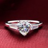 Solid Silver 2CT NSCD Simulate Heart Diamond Ring for Women