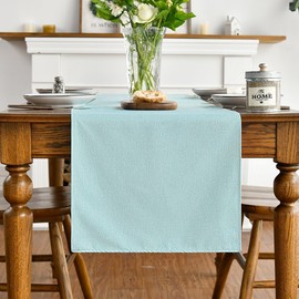 Artoid Mode Light Blue Table Runner, Seasonal Fall Winter Machine Washable Kitchen Dining Table Decoration for Home Party Decor 40x180 cm