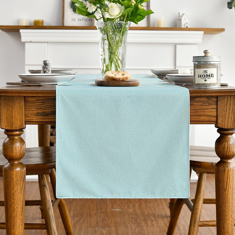 Artoid Mode Light Blue Table Runner, Seasonal Fall Winter Machine