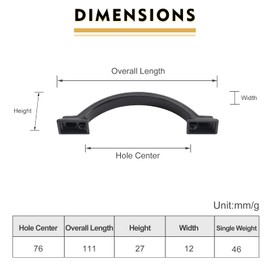 AOOTOCH 30 Pack 3 inch Hole Centers Kitchen Cabinet Handles Matte Black Cabinet Pulls Drawer Pulls for Kitchen Cabinet Hardware Cupboard