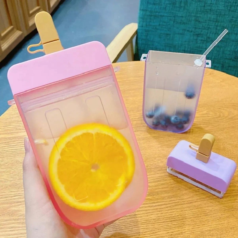 cantimplora juvenil Botella Agua Forma Paleta Bandolera Cantimplora Correa