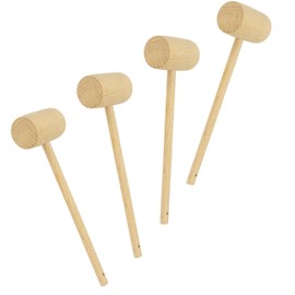 Southern Homewares Wooden Crab Mallet Seafood Lobster Shellfish Cracker Hardwood Hammer Set of 4