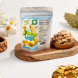 Durian Flavored Fruit Toffee Candy, Ready to eat, unique smell and flavors, fun candies Snacks Gifts by LUNGCHA (Durian, 3.5 Oz.)