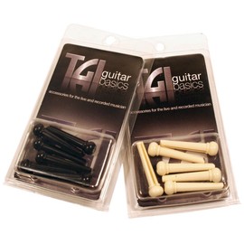 TGI Acoustic Guitar Bridge Pins - Plastic Cream With Dot, Pack Of 6