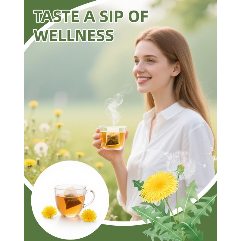 60 Teabags - Dandelion Leaf & Root Tea Bags, Natural
