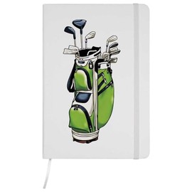 Azeeda A5 'Golftasche gefüllt mit Schlägern' Weißes Liniertes Notizbuch Gebundenem Buch (NB00065826)