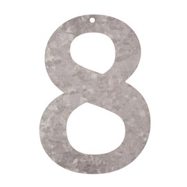 Glorex Zahl verzinkt 8, Metall, Silber, 16 x 10 x 0.5 cm