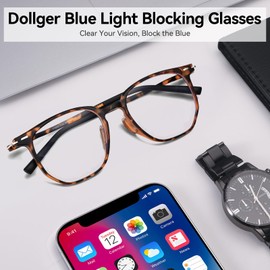 Dollger Blue light Glasses for Women Oversized Anti Blue Light Blocking Glasses Frame Eye Strain Computer Eyewear Tortoiseshell
